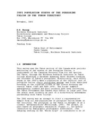 2005 population status of the Peregrine Falcon in the Yukon Territory