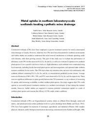 Metal uptake in northern laboratory-scale wetlands treating synthetic mine drainage