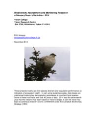 Biodiversity assessment and monitoring research - 2014: A summary report of activities - 2014