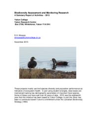 Biodiversity assessment and monitoring research - 2015: A summary report of activities - 2015