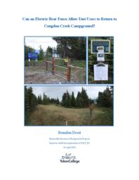 Can an electric bear fence allow tent users to return to Congdon Creek Campground?
