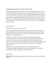 Changing landscapes and northern ways of life
