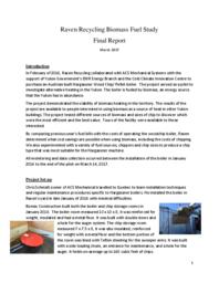 Raven recycling biomass fuel study: Final report