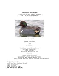 The Shallow Bay wetland: An analysis of its natural history and plan for protection