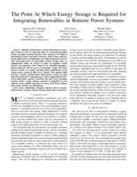 The Point at Which Energy Storage is Required for Integrating Renewables in Remote Power Systems