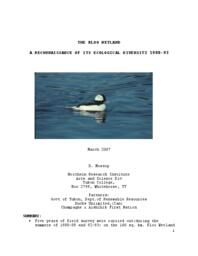 The Kloo Wetland: A reconnaissance of its ecological diversity 1988-93